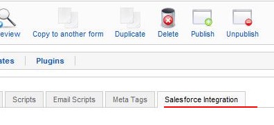 Salesforce integration tab